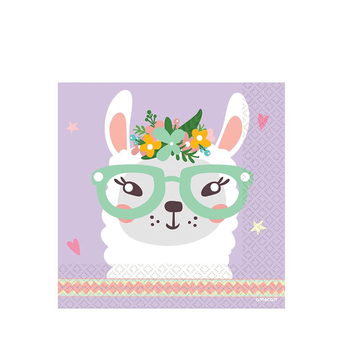 Llama Paper Napkins 33cm (16pk)