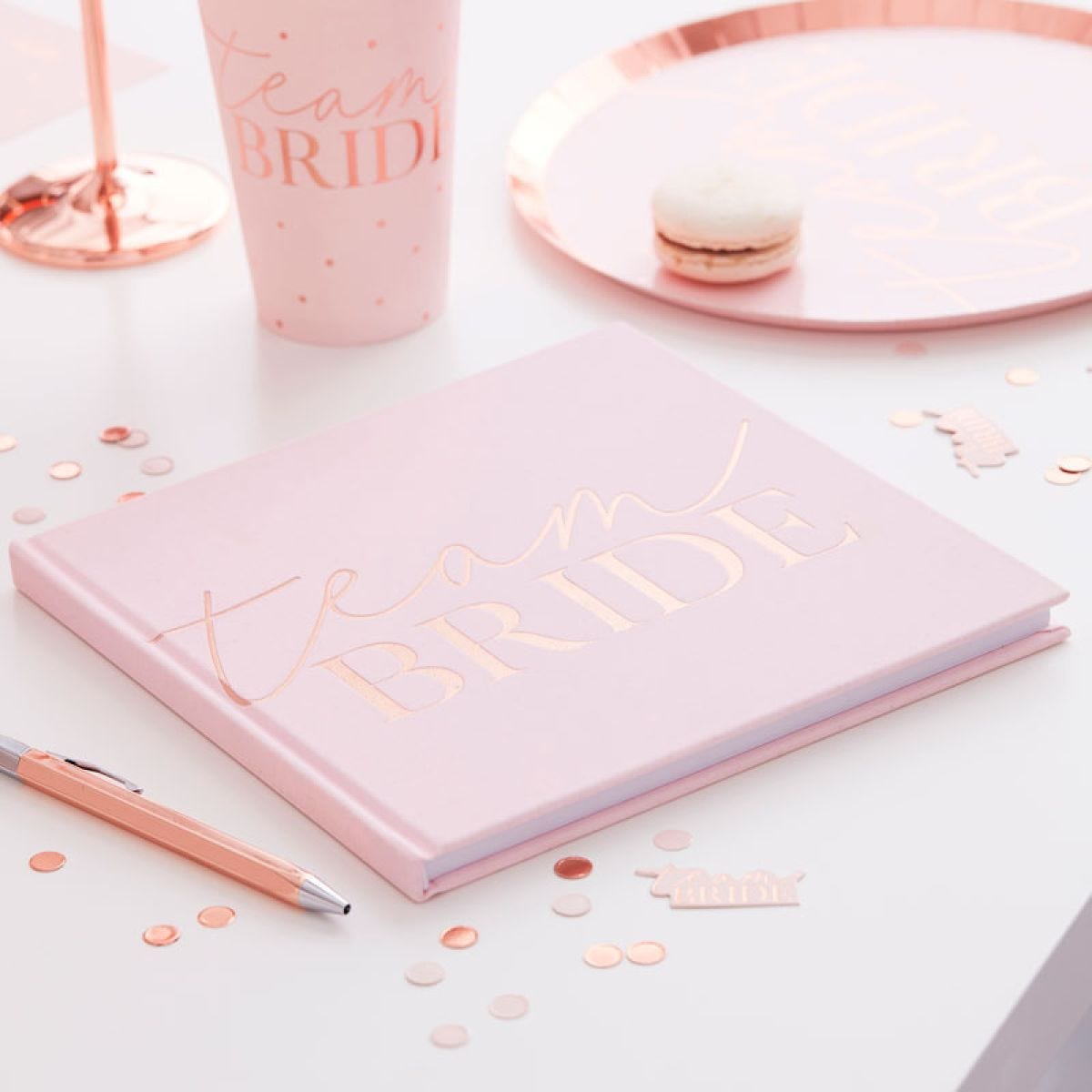 Pink Velvet Team Bride Guest Book
