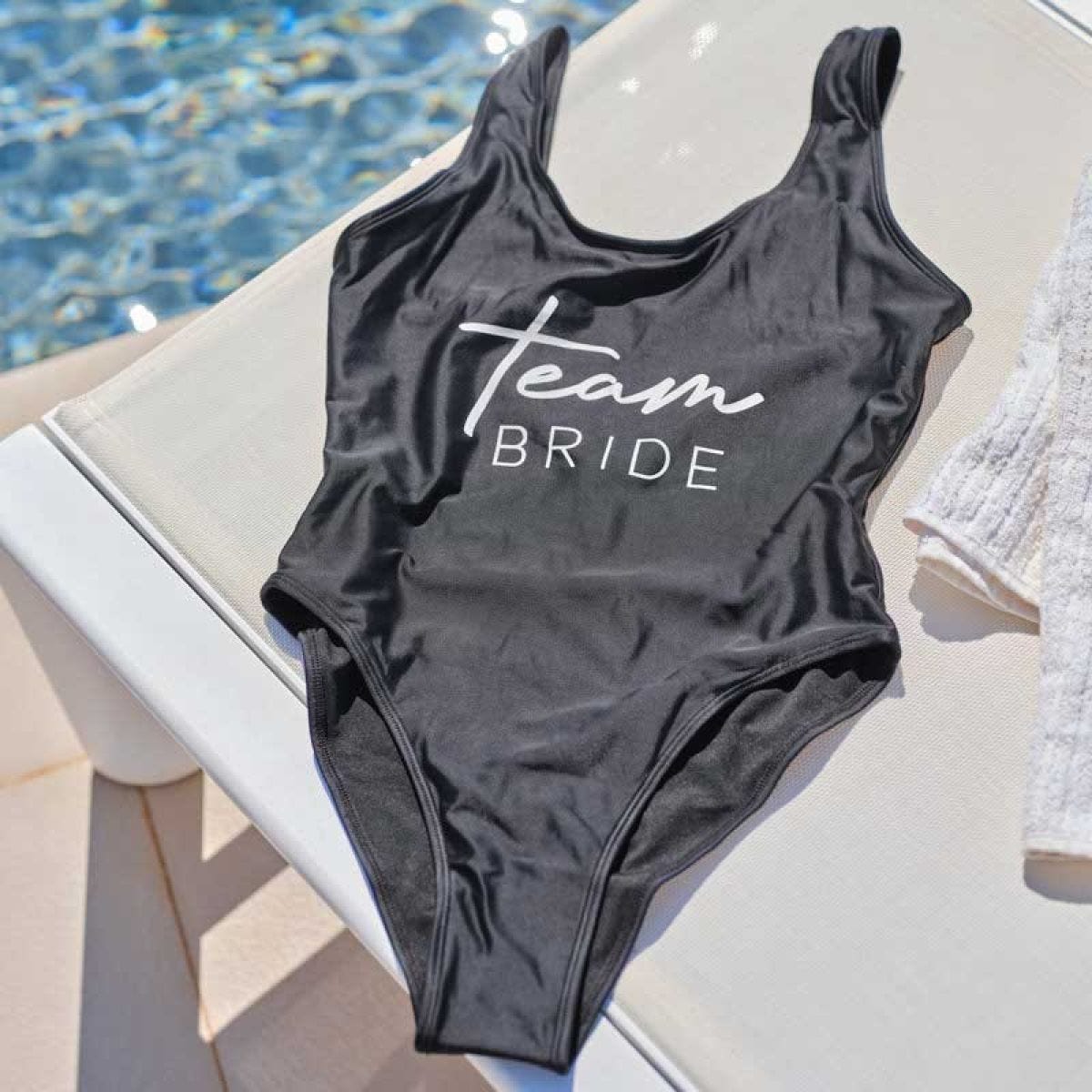 Team Bride Black Swimsuit Adult Costume Party Delights
