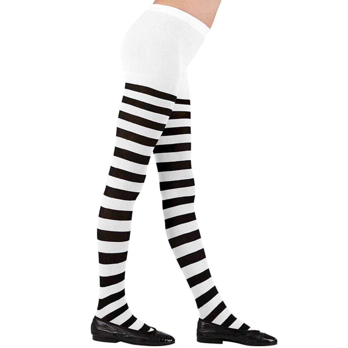 White & Black Tights - Child 4-6 Years