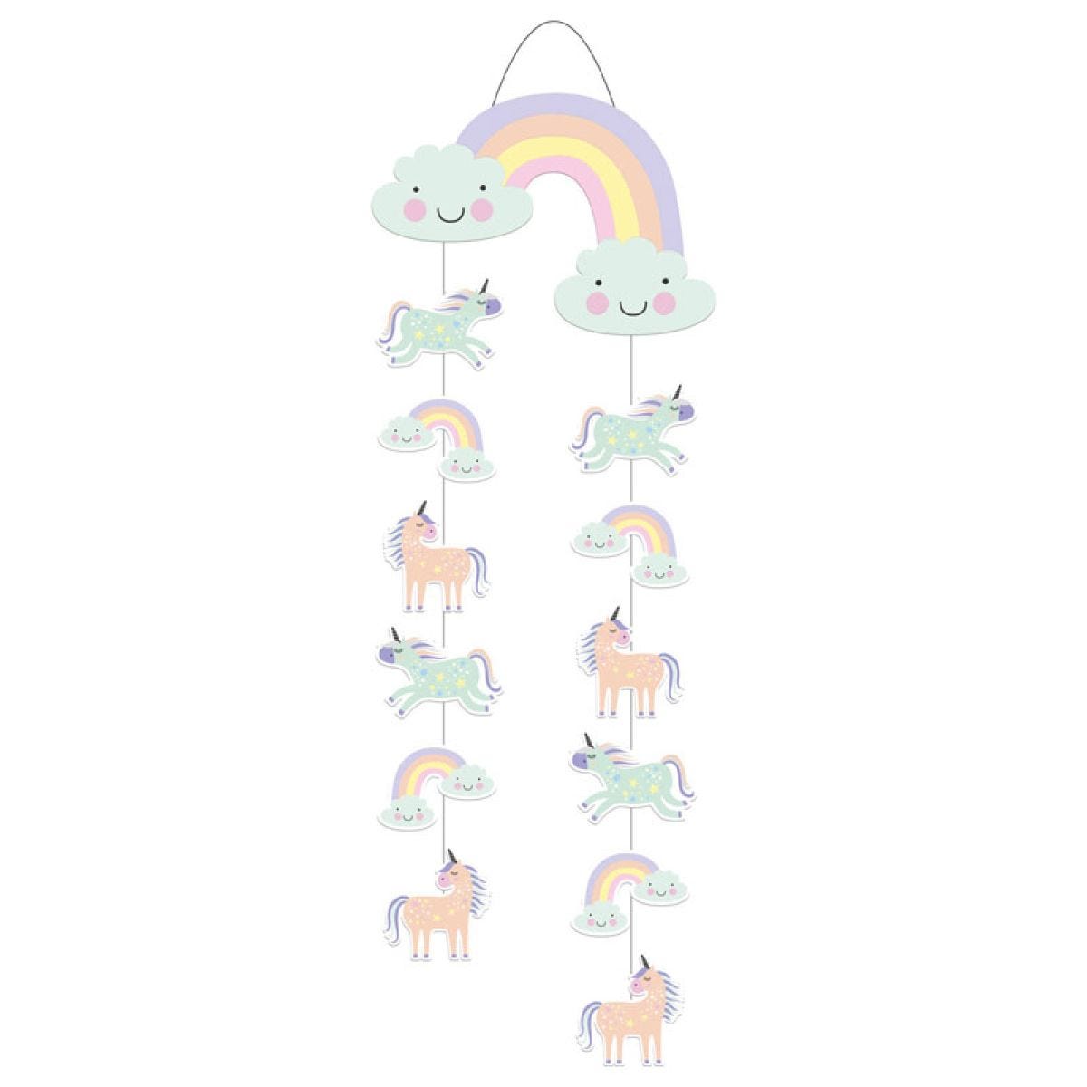 Unicorns & Rainbows Paper Hanging Decoration - 30cm x 85cm