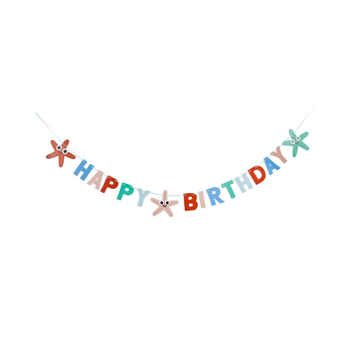 Starfish &apos;Happy Birthday&apos; Paper Banner - 2m