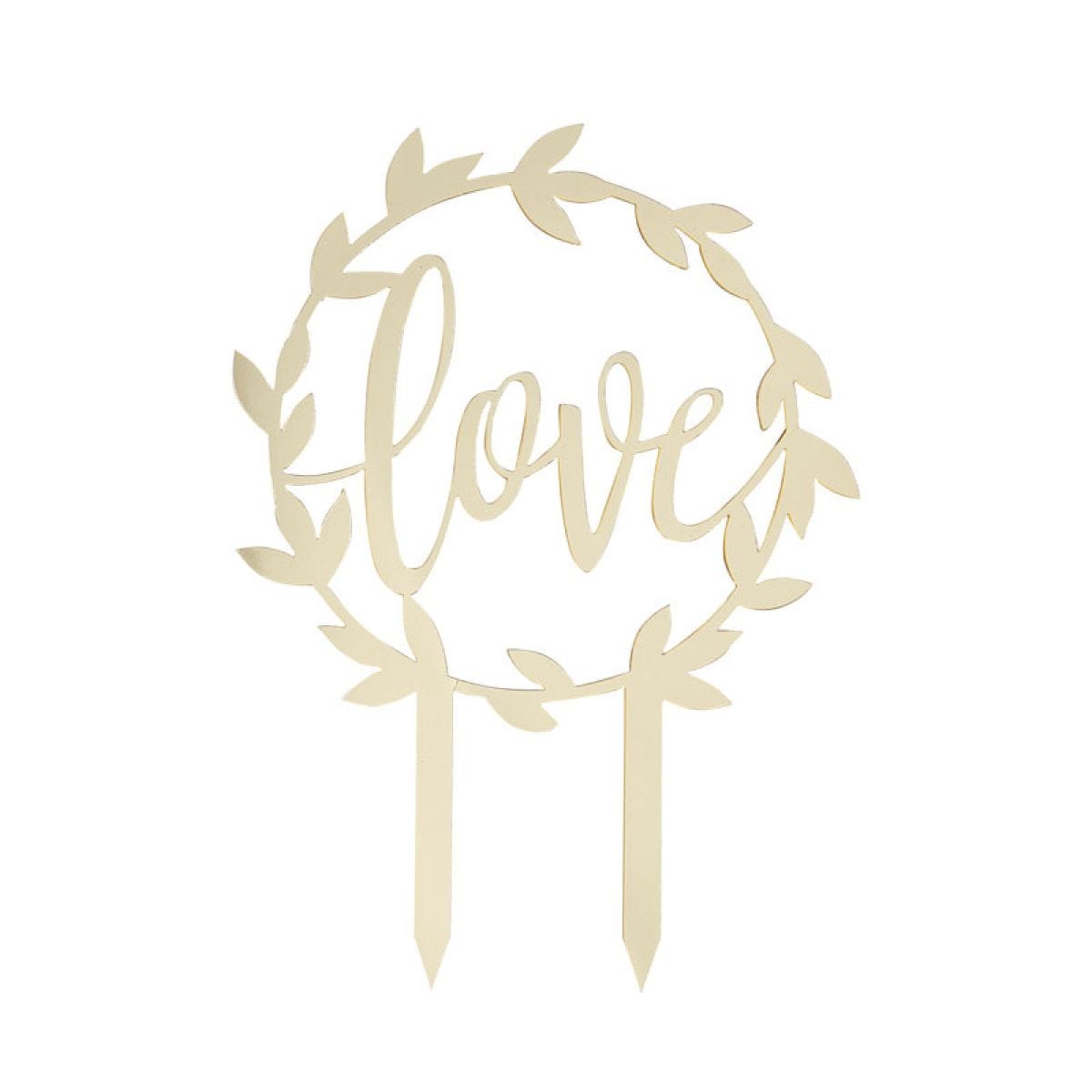 Gold Love Acrylic Cake Topper