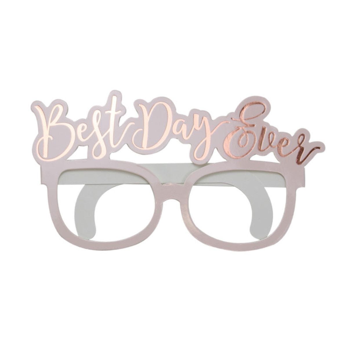 Rose Gold Best Day Ever Paper Glasses (8pk)