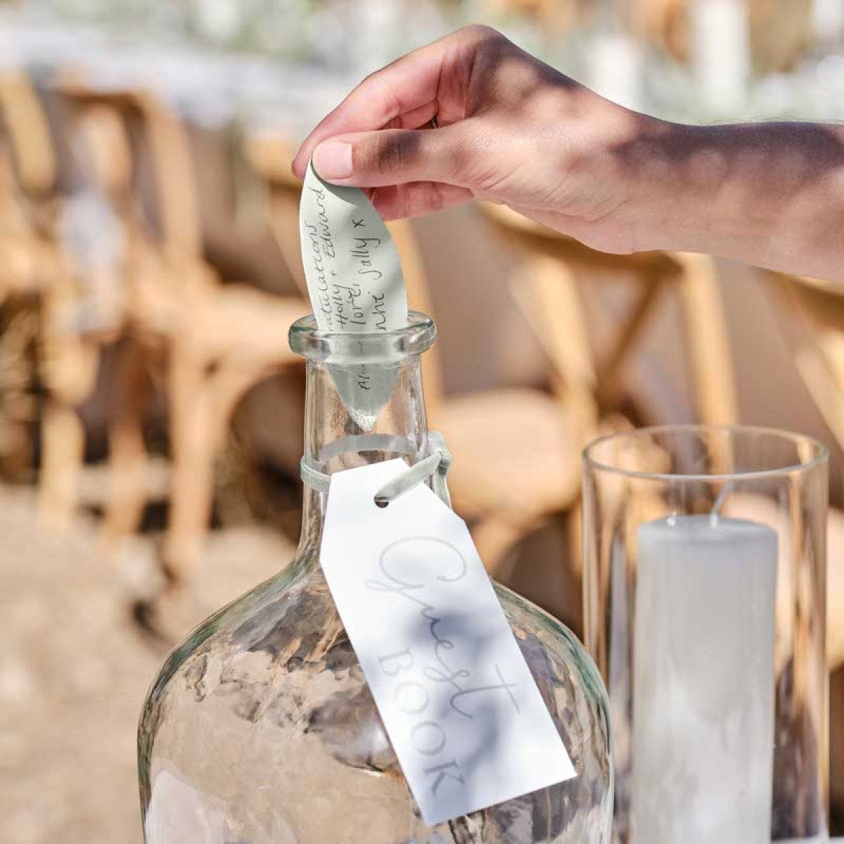 Recycled Glass Vase Wedding Guest Book