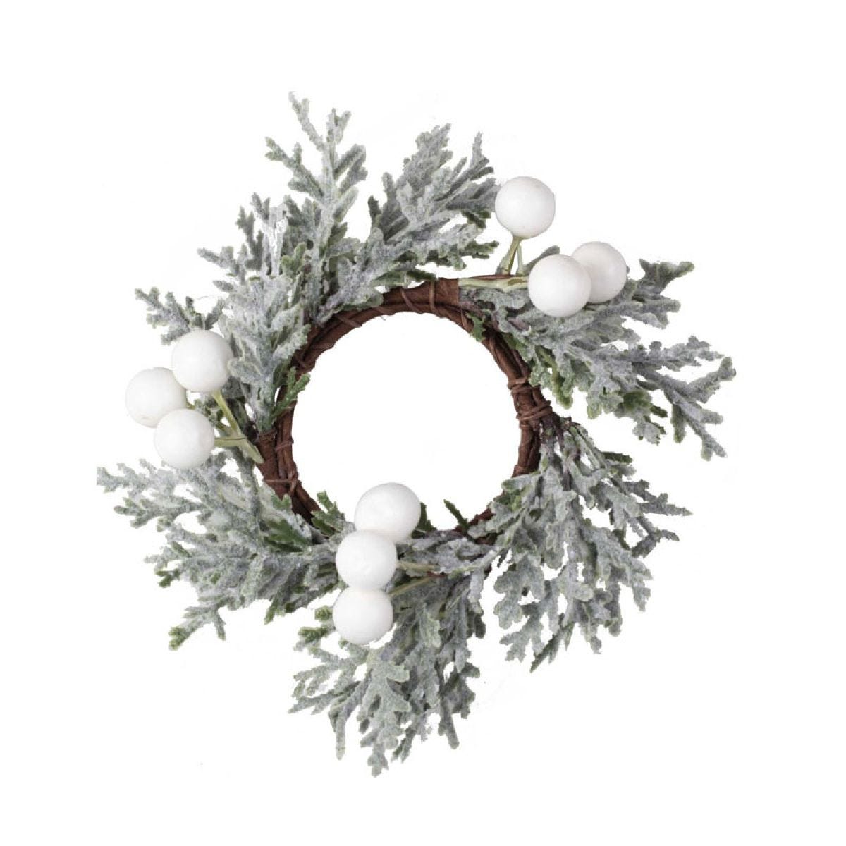 Snowy Foliage and White Berries Napkin Rings (4pk)