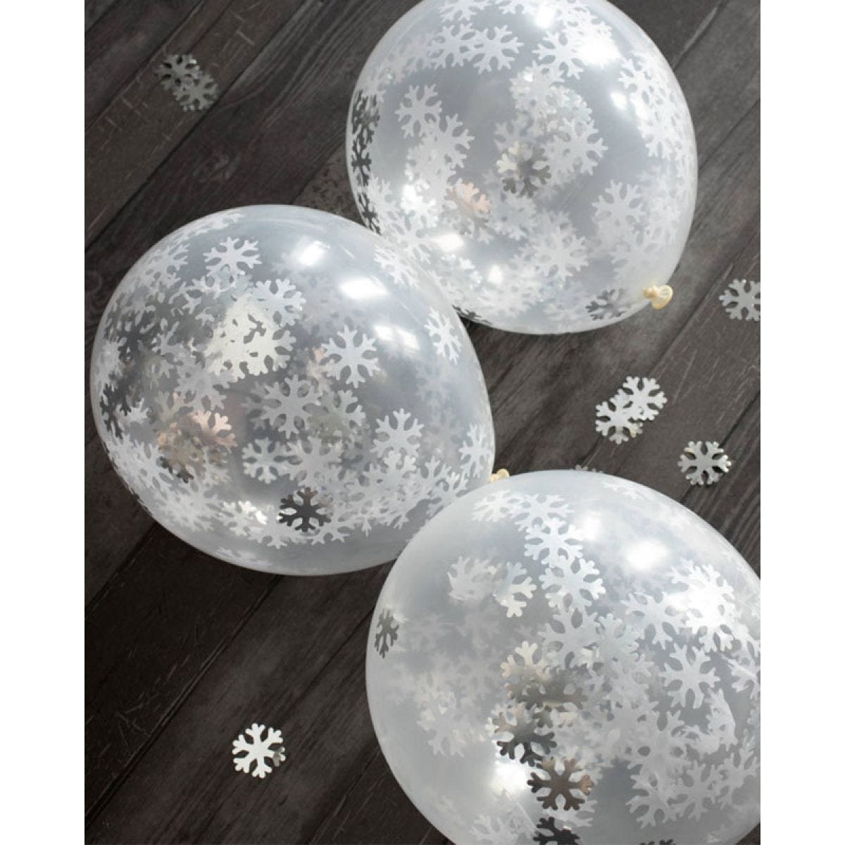 Snowflakes Confetti Balloons - 11" Latex (4pk)