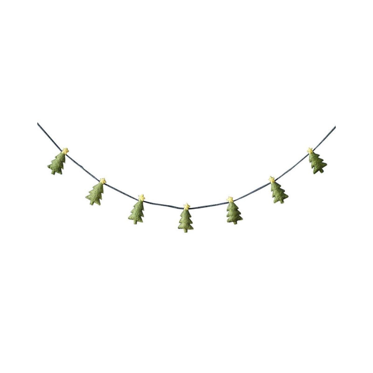 Green Felt Trees Bunting
