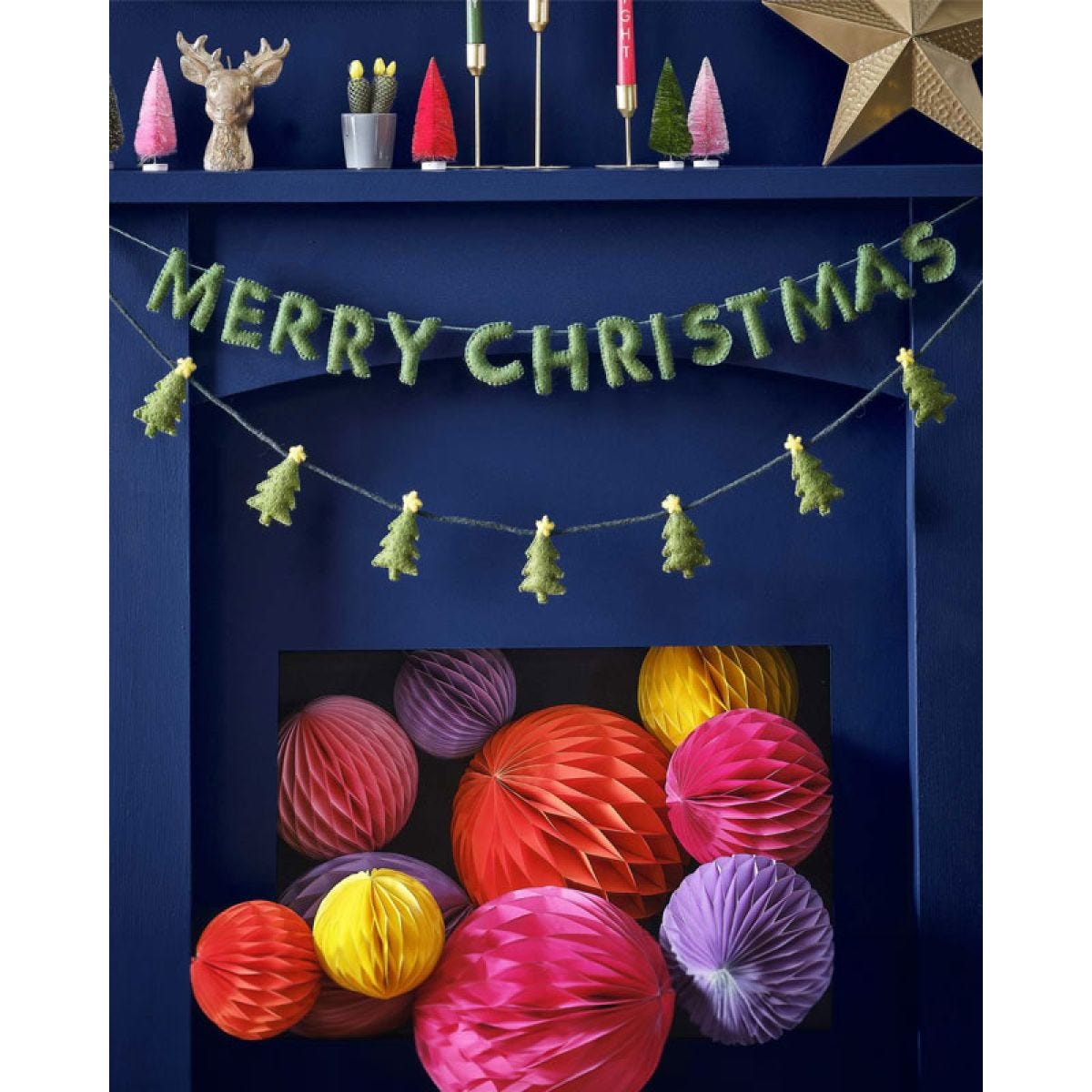 Green Felt Trees Bunting