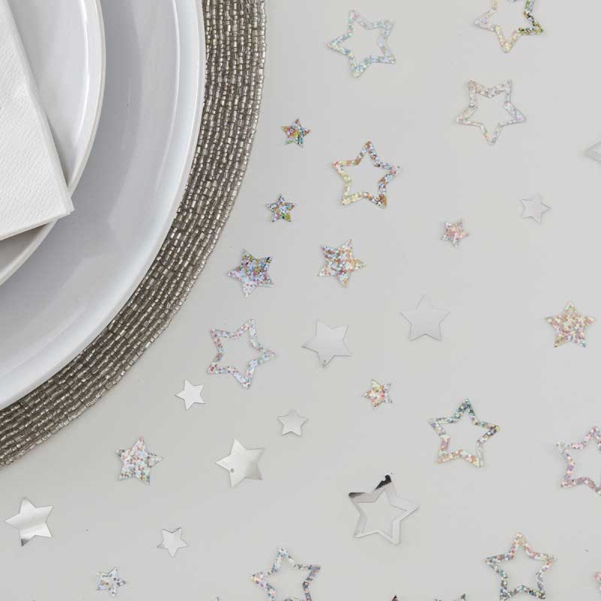 Silver Foil Star Confetti (13g)