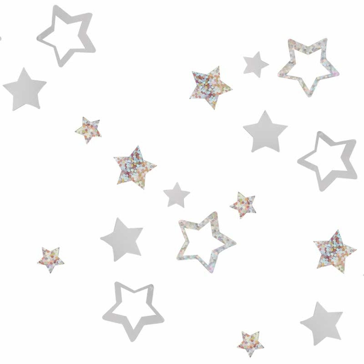 Silver Foil Star Confetti (13g)