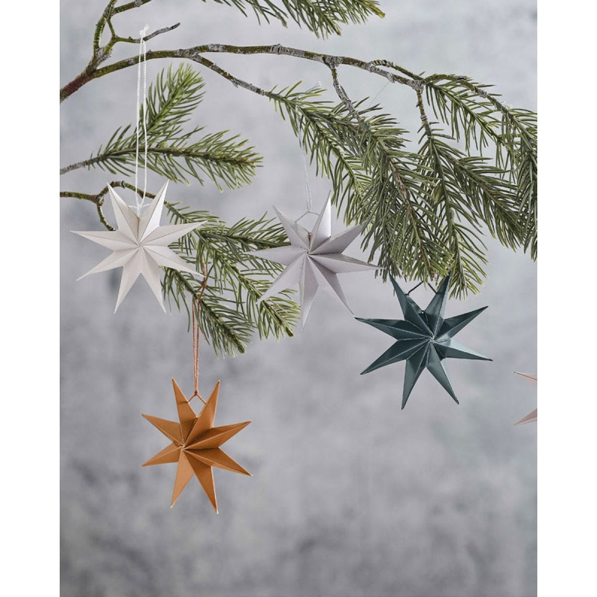 3D Paper Stars Tree Decorations (5pk)
