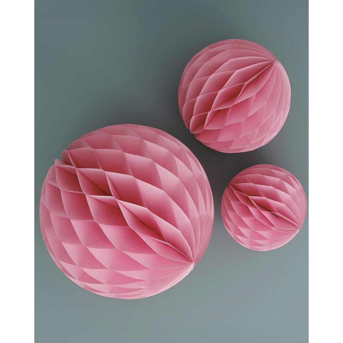 Light Pink Paper Honeycomb Hanging Decorations (3pk)