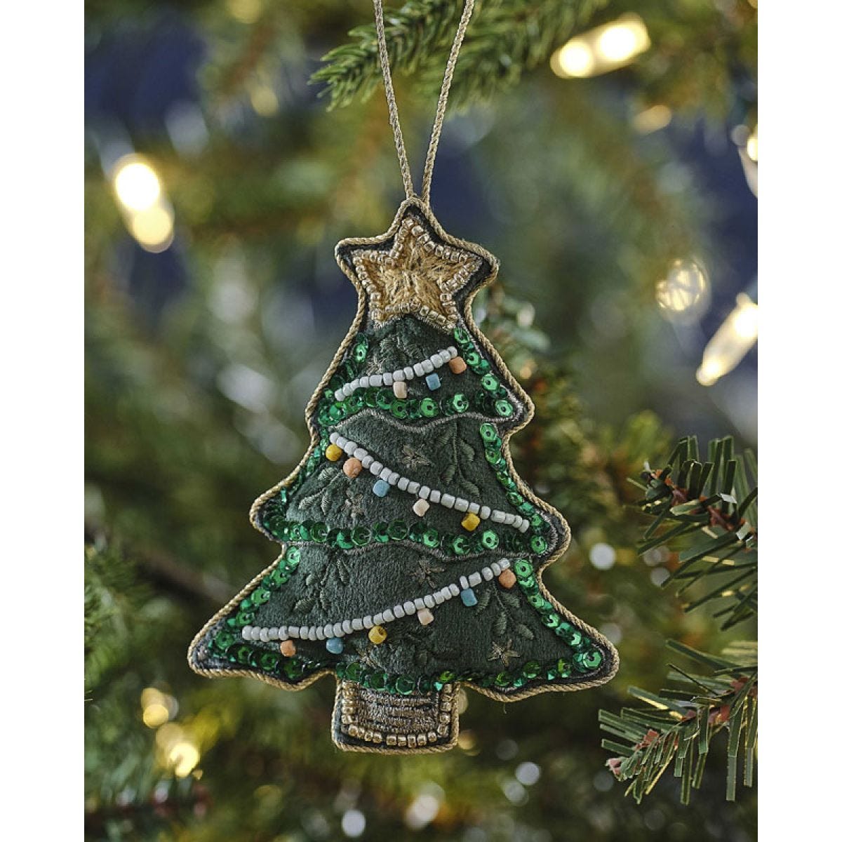 Velvet Embroidered Tree Decoration