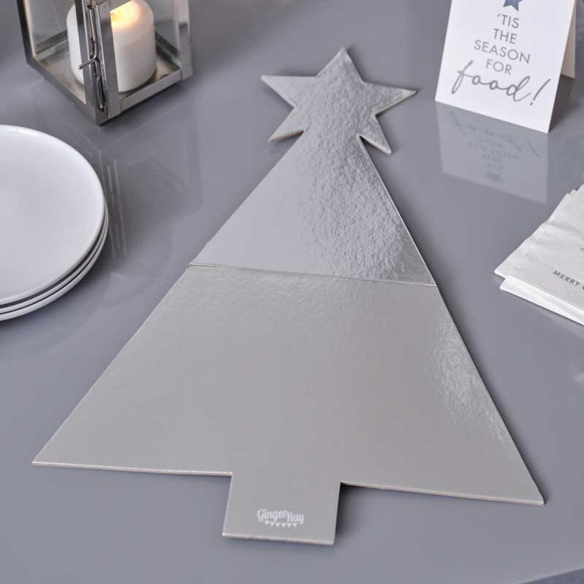 Silver Tree Shaped Grazing Board - 57cm x 40cm