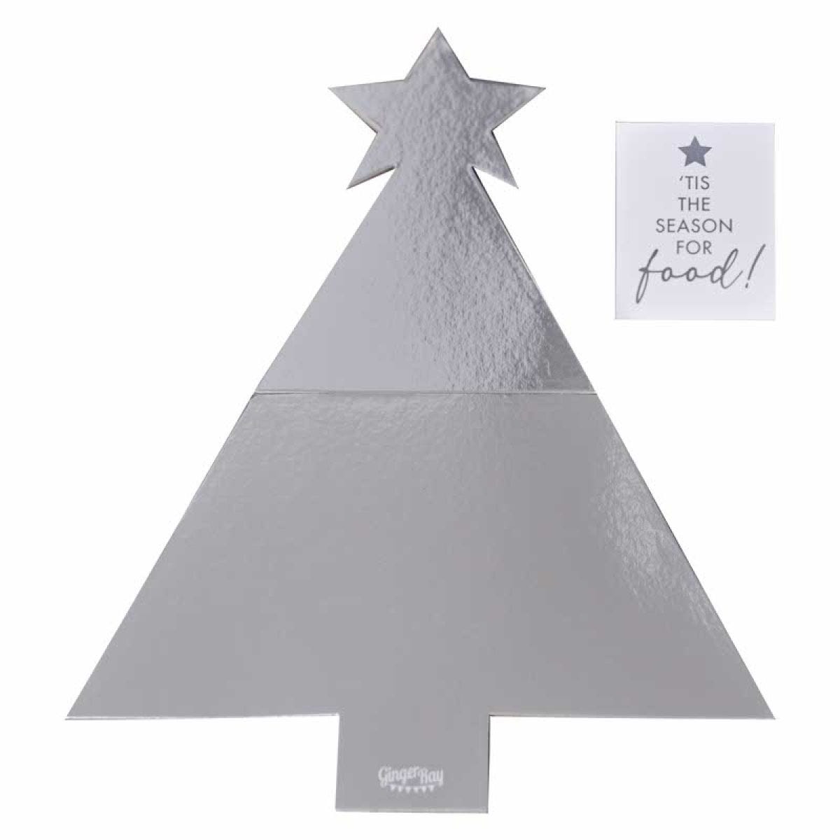 Silver Tree Shaped Grazing Board - 57cm x 40cm