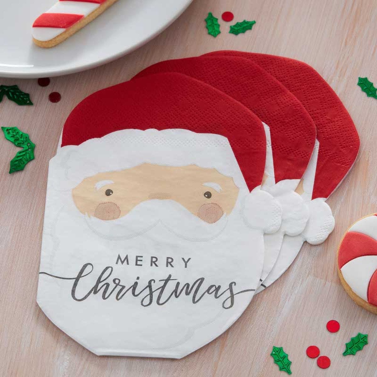 Santa Shaped Paper Napkins (16pk)