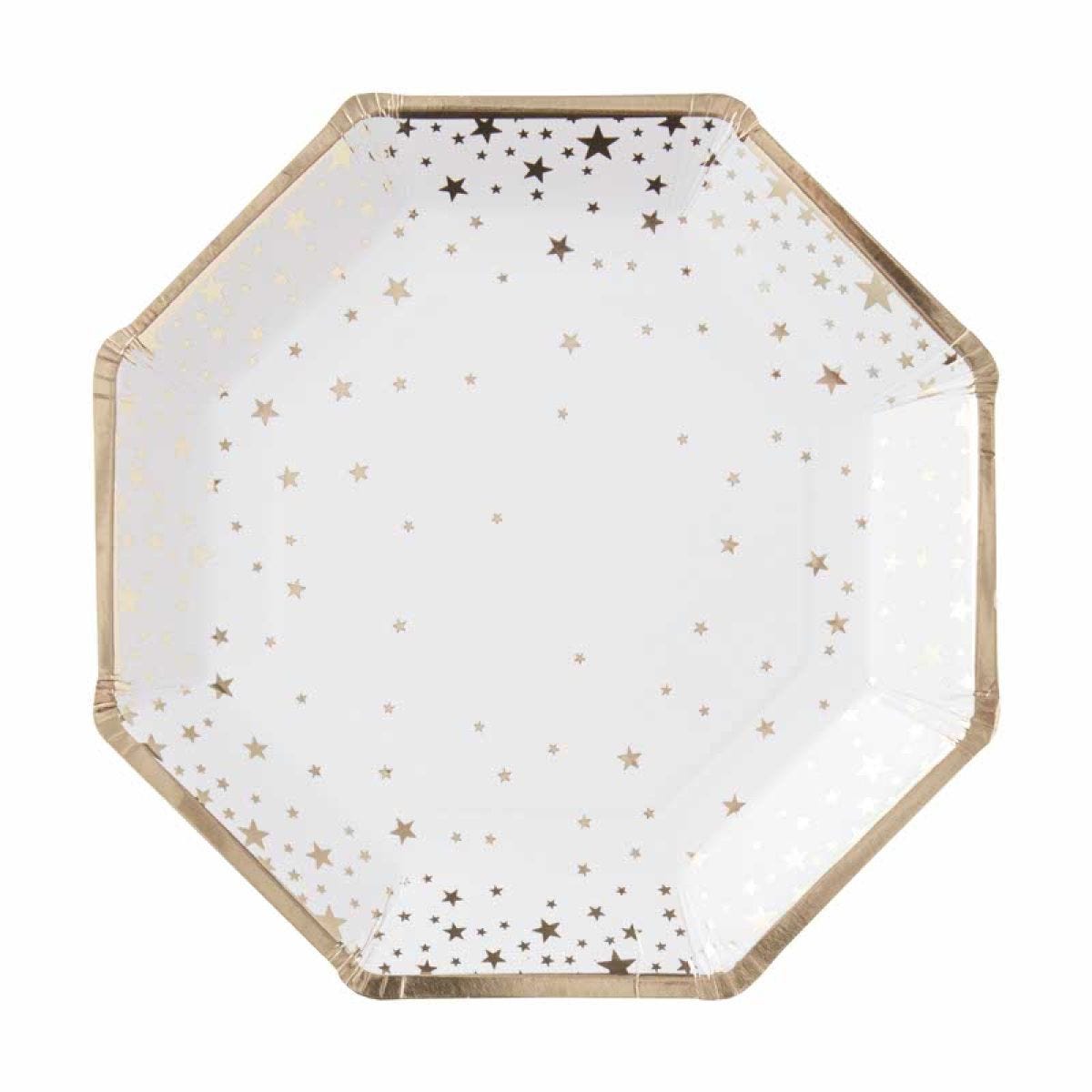 Gold Foil Star Paper Plates - 23cm (8pk)