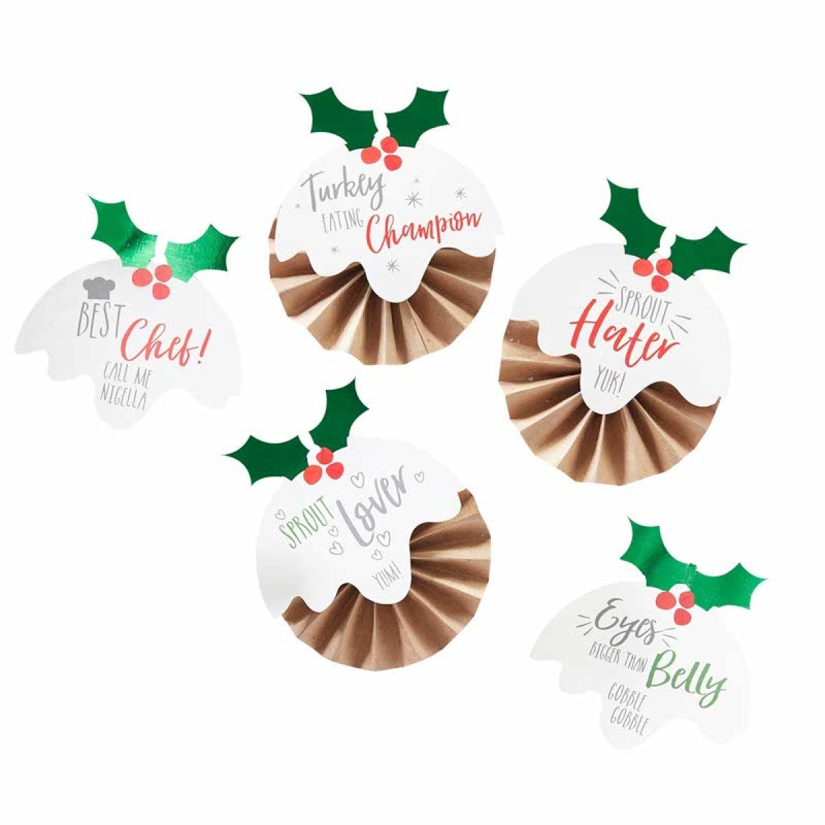 Novelty Christmas Day Badges - 8cm (6pk)