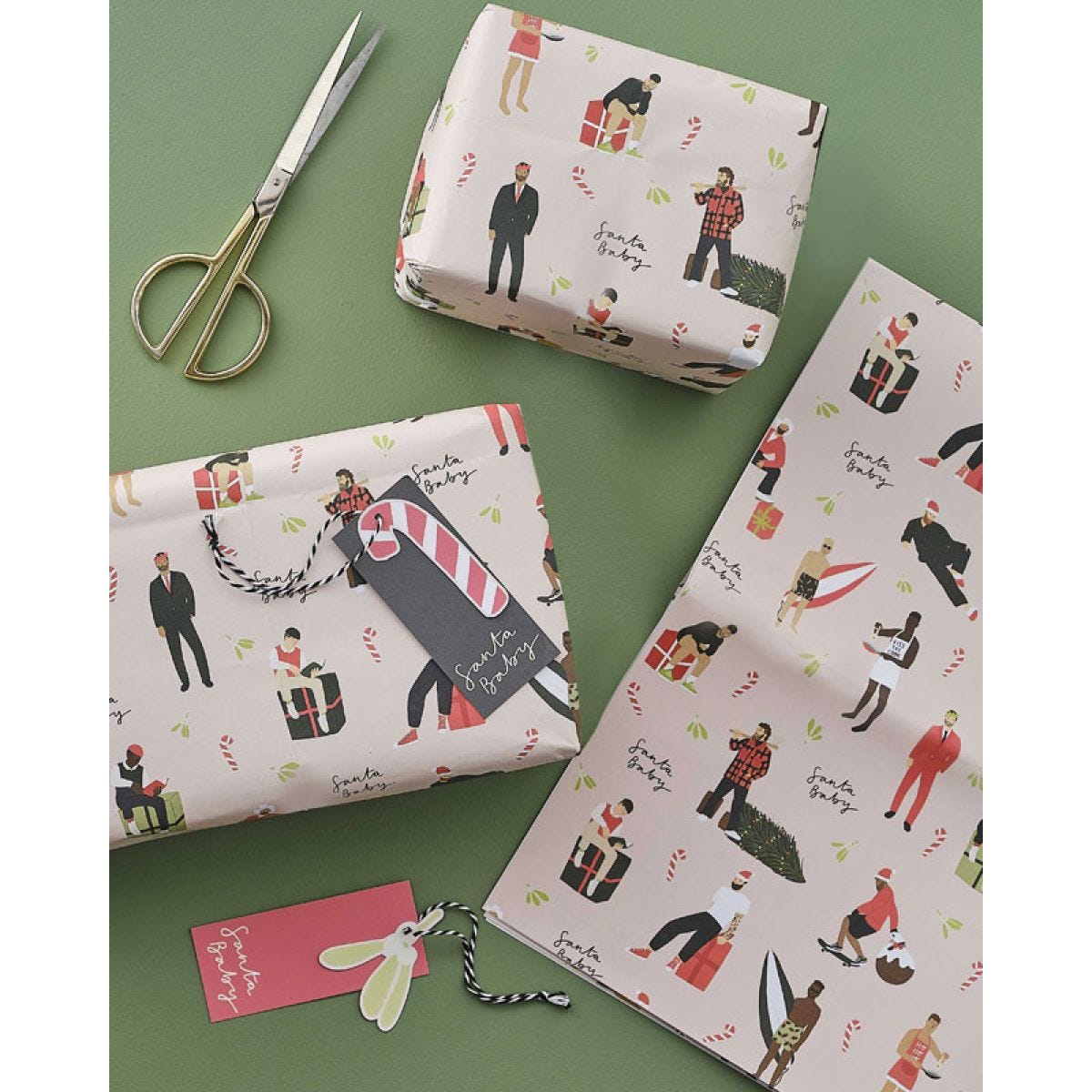 Santa Wrap & Tag Gift Wrap