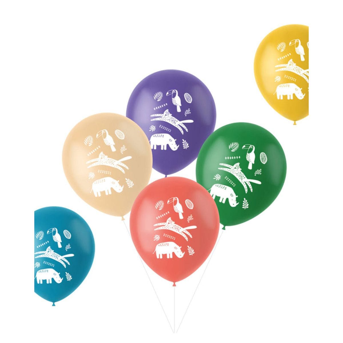 Zoo Party Balloons - 12" Latex (6pk)