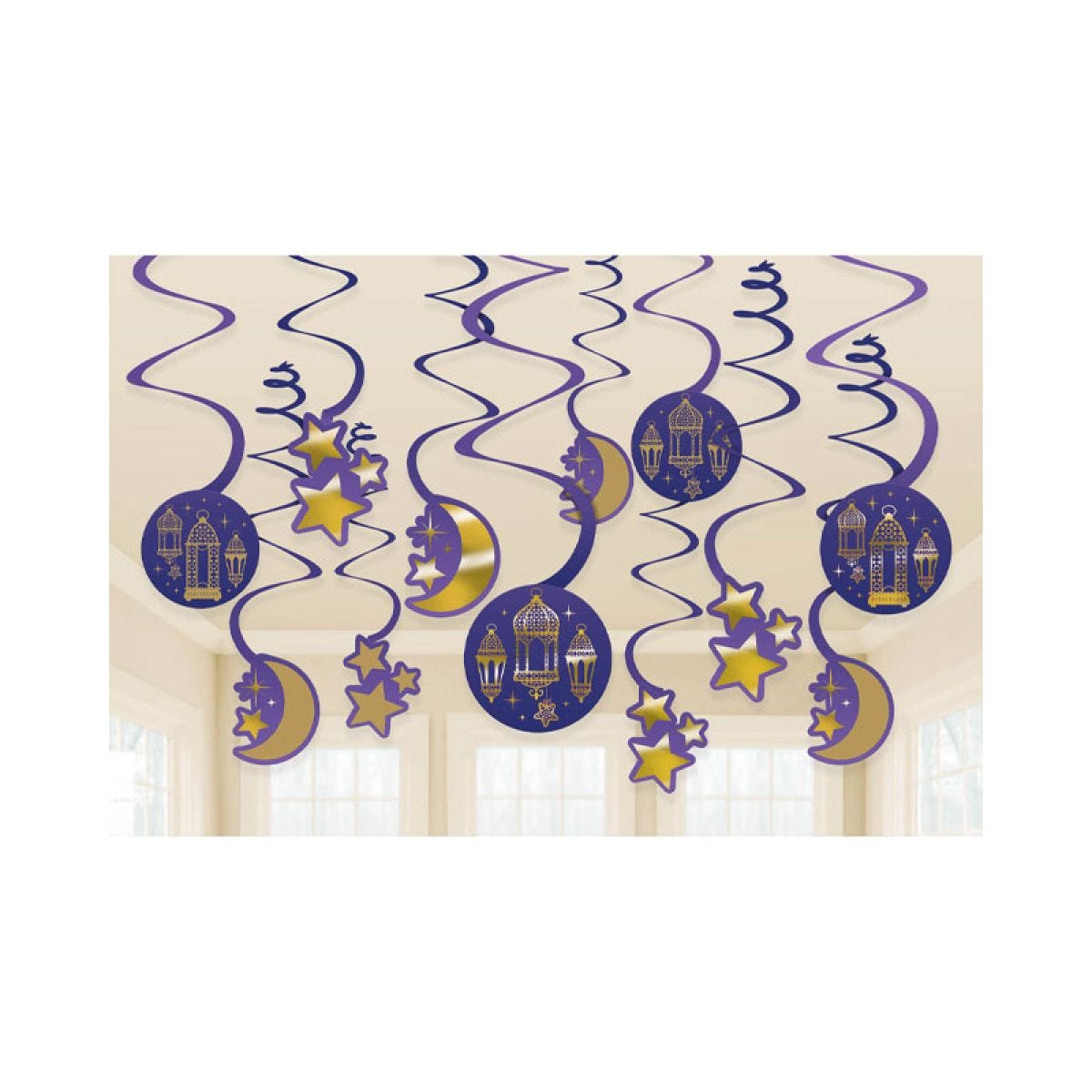 Eid Swirl Decorations - 17.7cm (12pk)