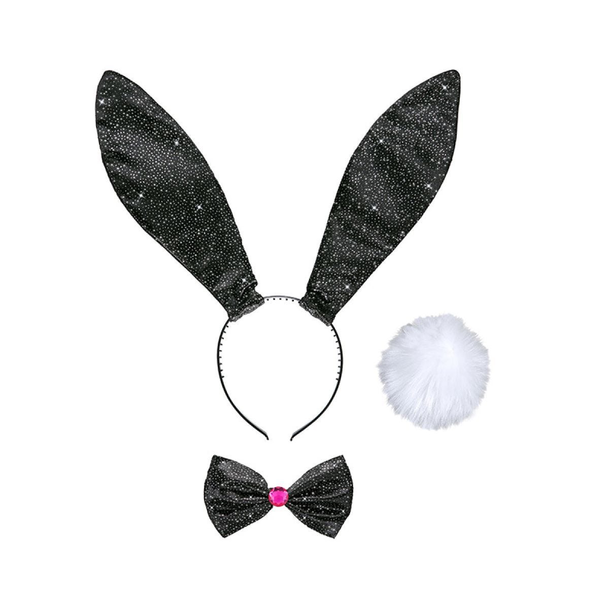 Black Glitter Bunny Accessory Kit