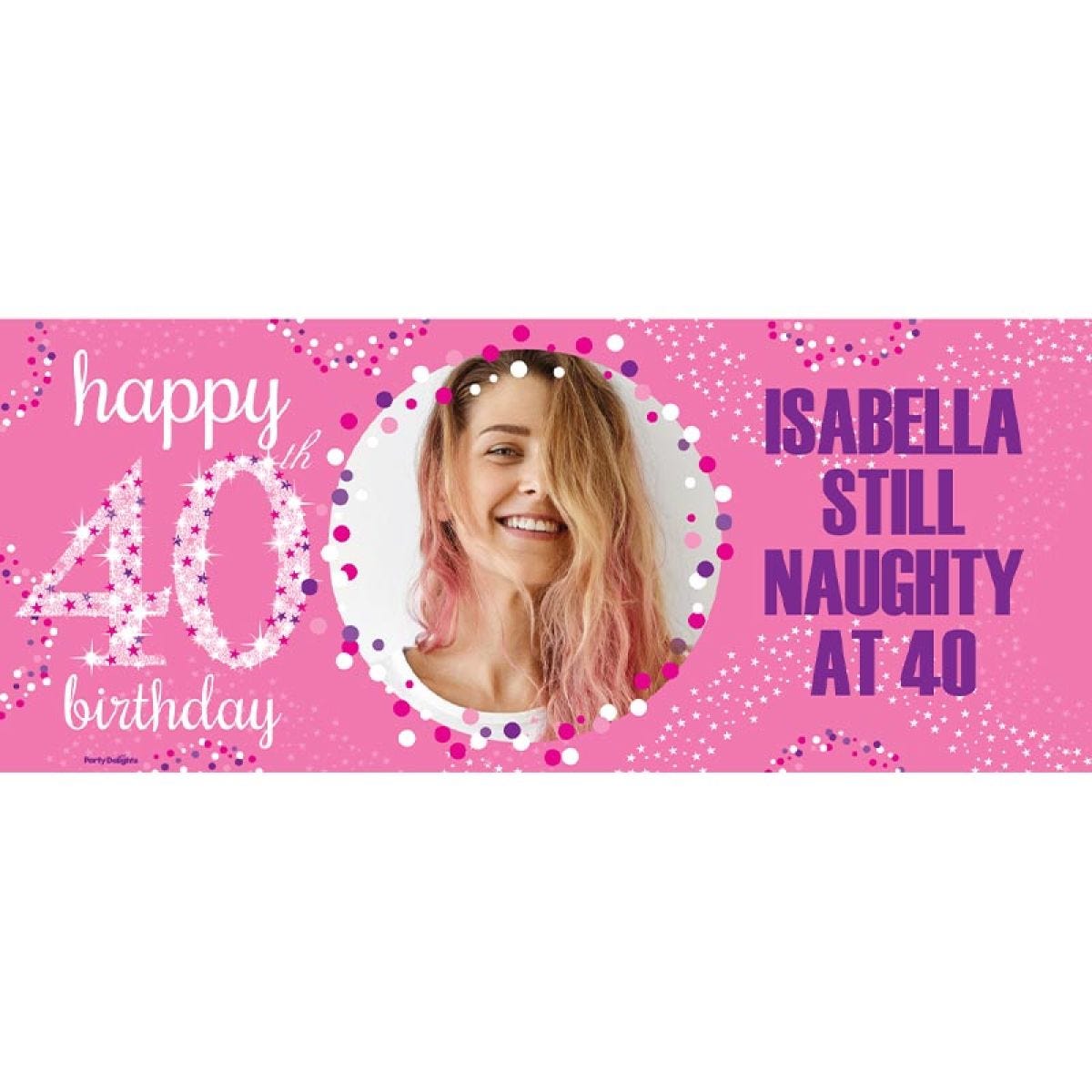 40th Birthday Pink Celebration Personalised Banner