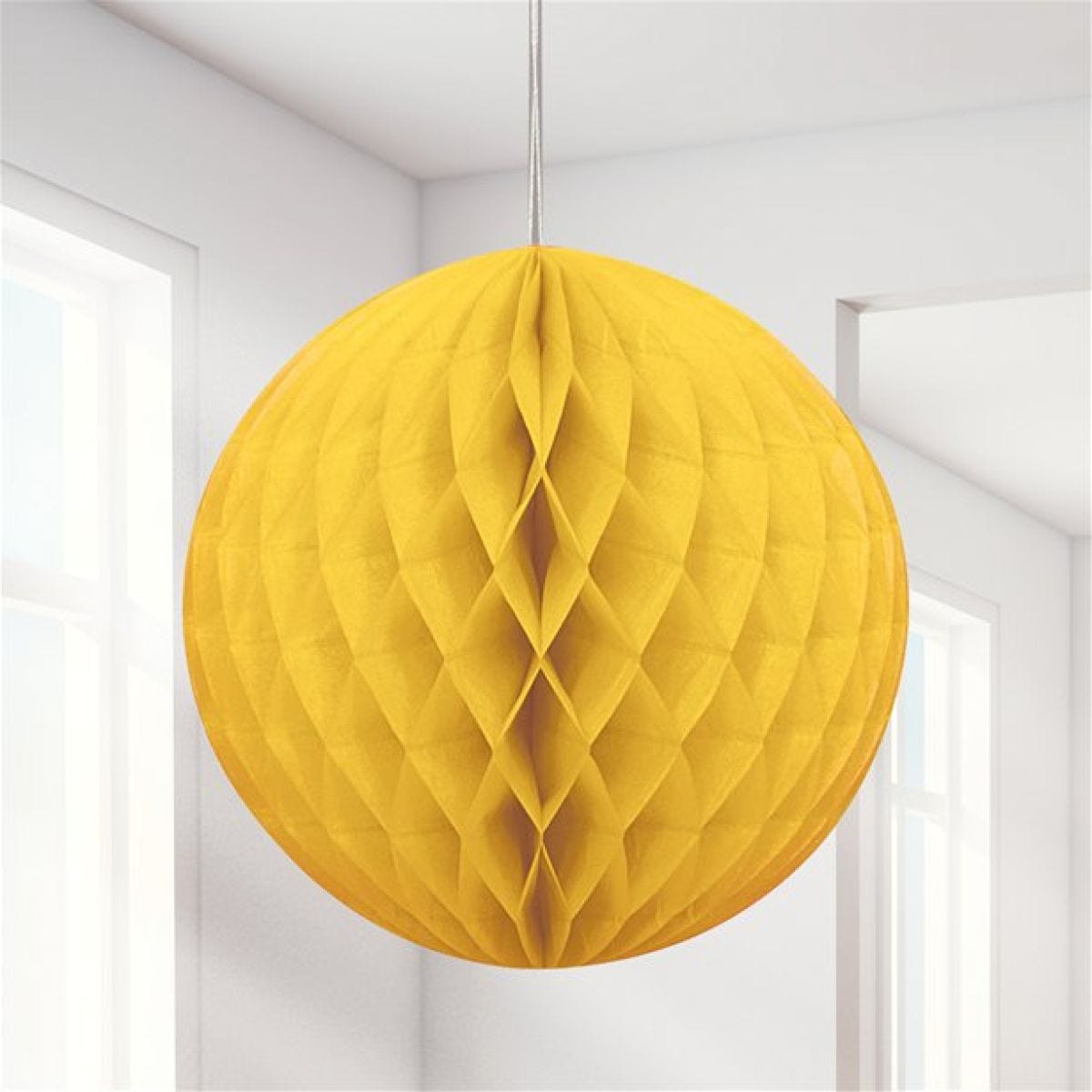 Yellow Honeycomb Ball Decoration - 20cm