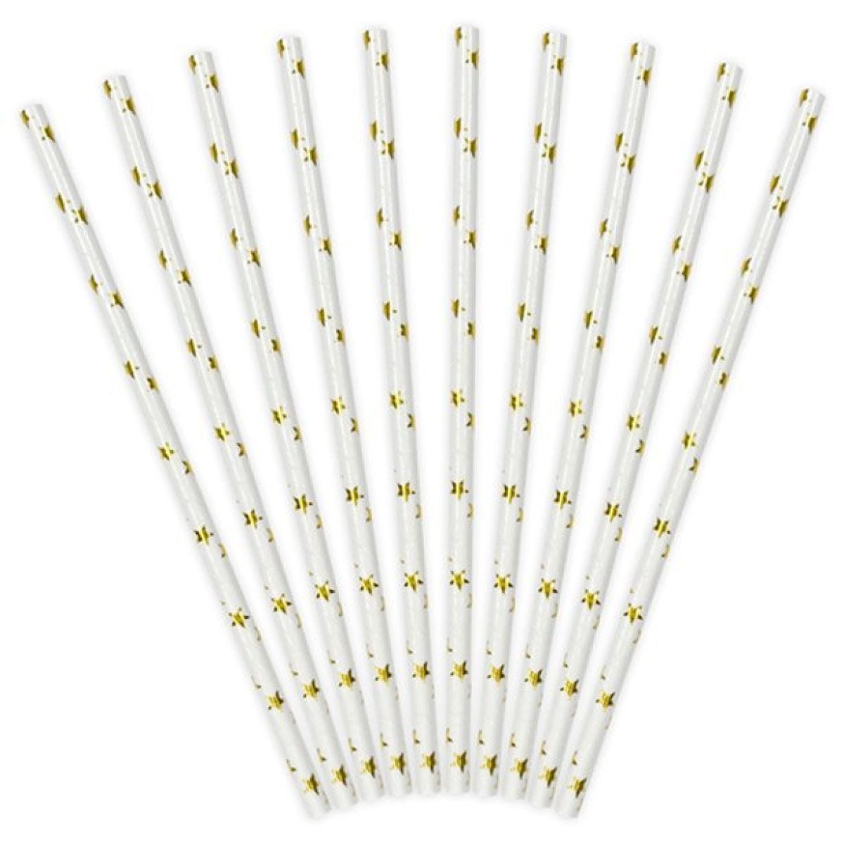 Gold Star Paper Straws (10pk)