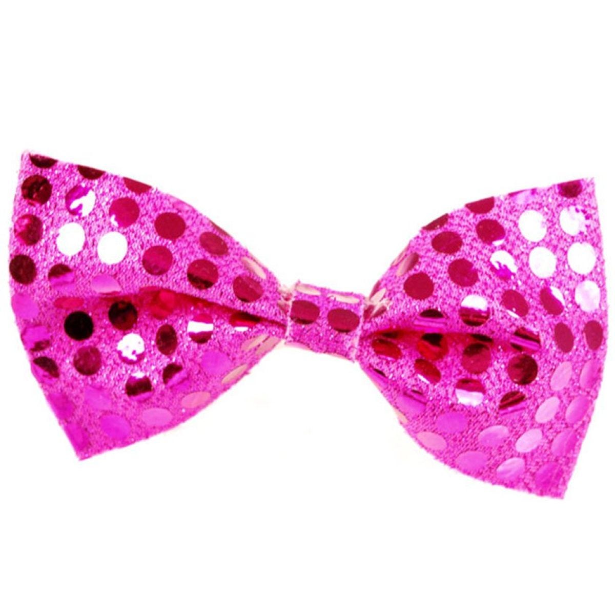 Pink Sequin Bow Tie