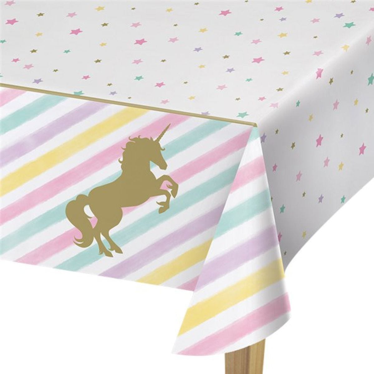 Unicorn Sparkle Plastic Table Cover - 1.3m x 2.6m