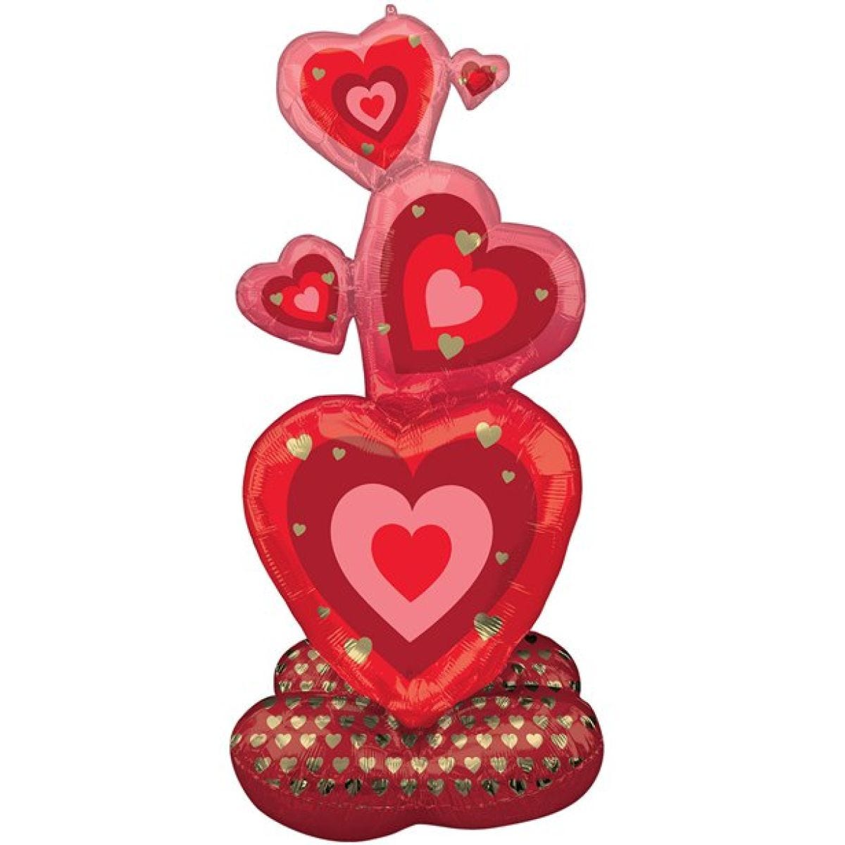 Stacking Hearts Airloonz Balloon - 55" Foil