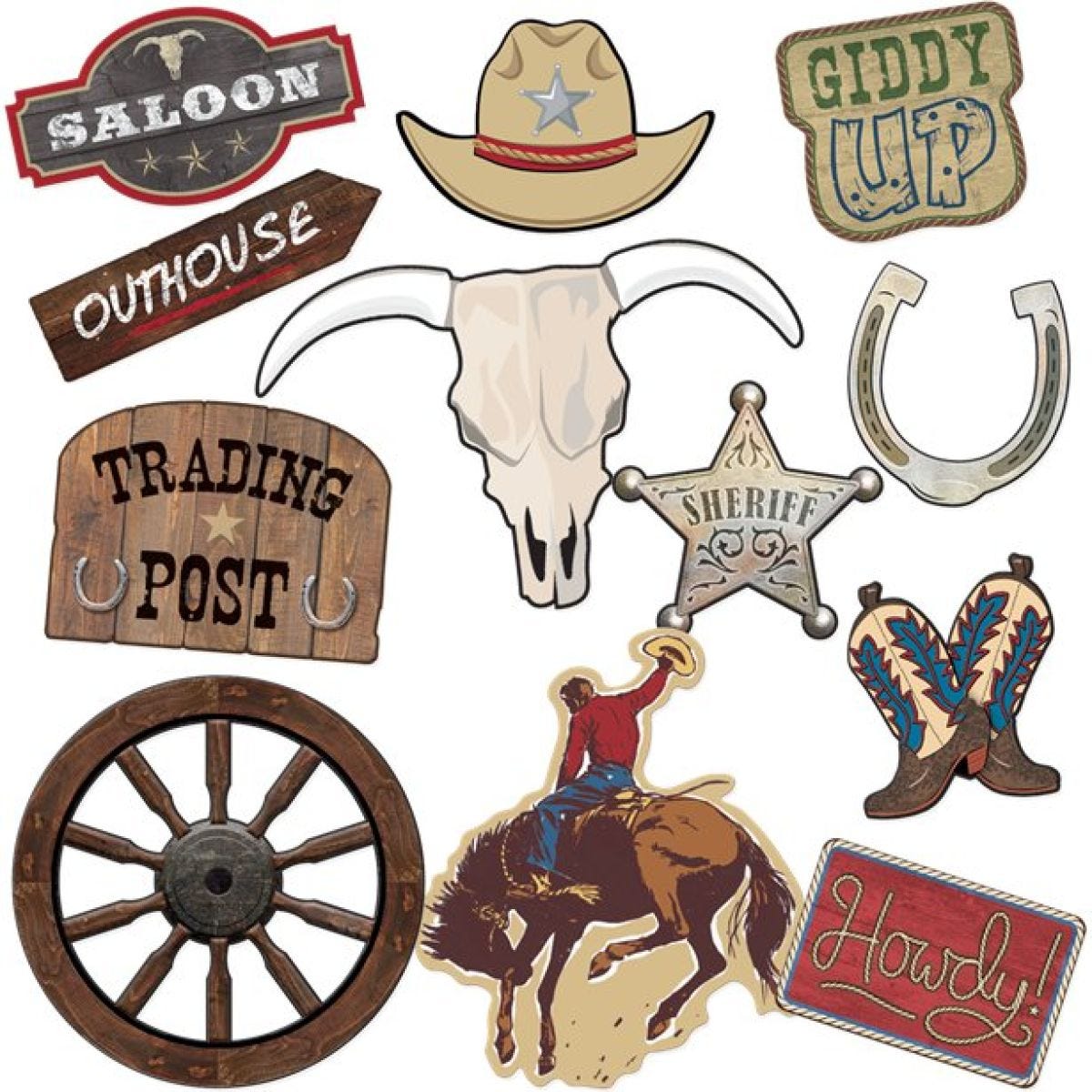 Western Party Card Cutouts (12pk)