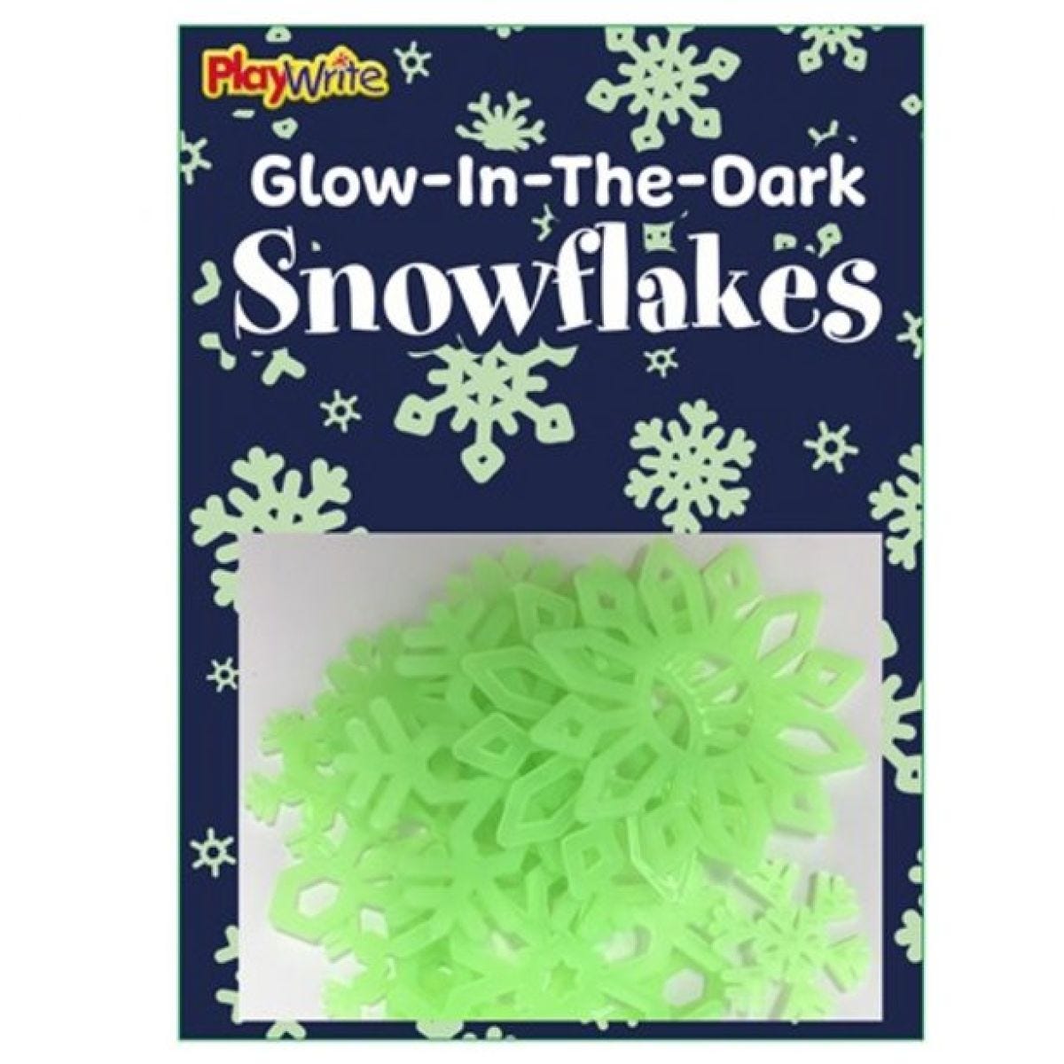 Glow In The Dark Snowflakes - 20x14cm (16pk)