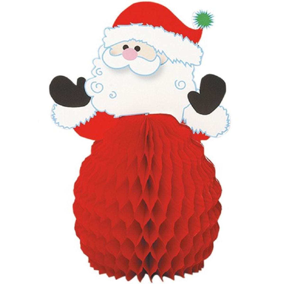 Santa Mini Honeycomb Decorations - 15cm (4pk)