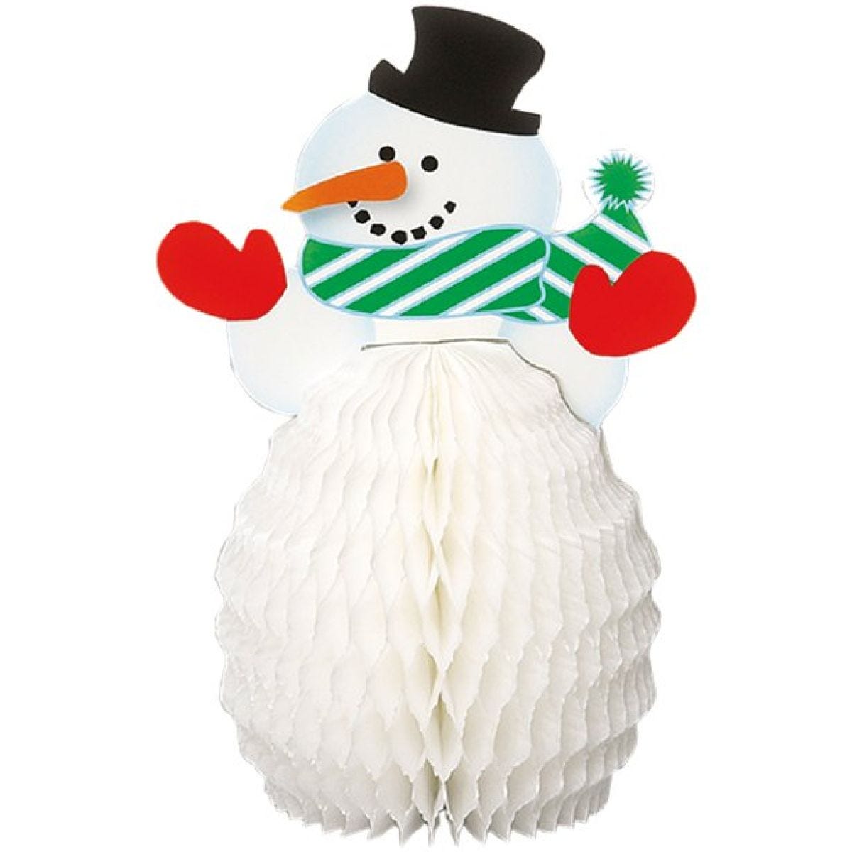 Snowman Mini Honeycomb Decorations - 15cm (4pk)