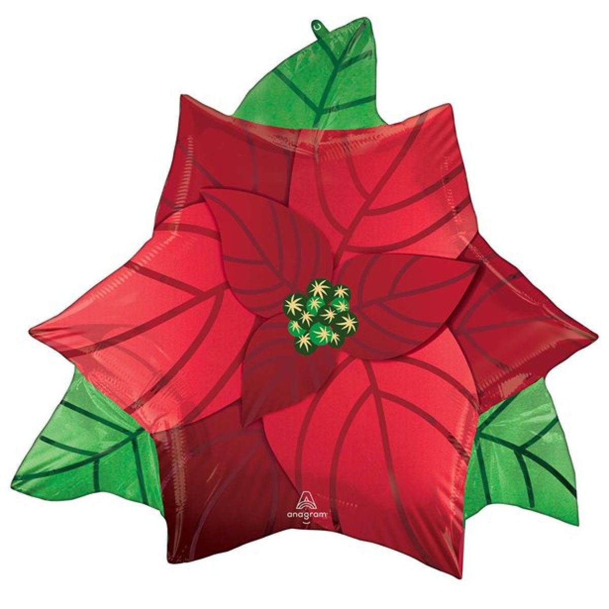 Poinsettia SuperShape Balloon - 26" Foil