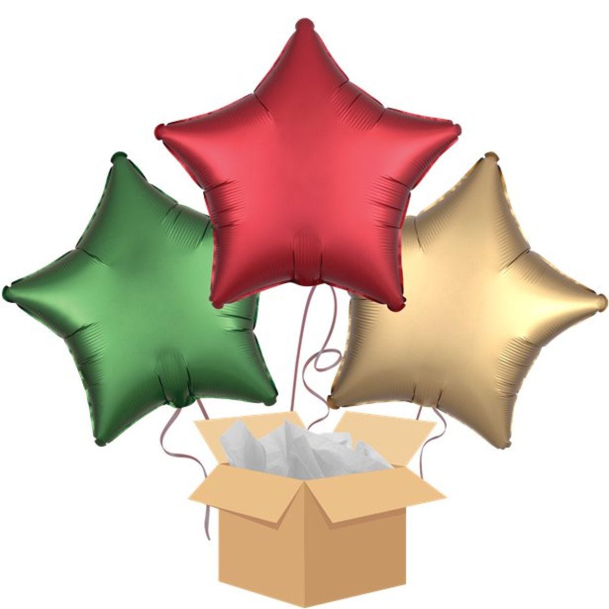 Festive Stars Balloon Bouquet - Delivered Inflated