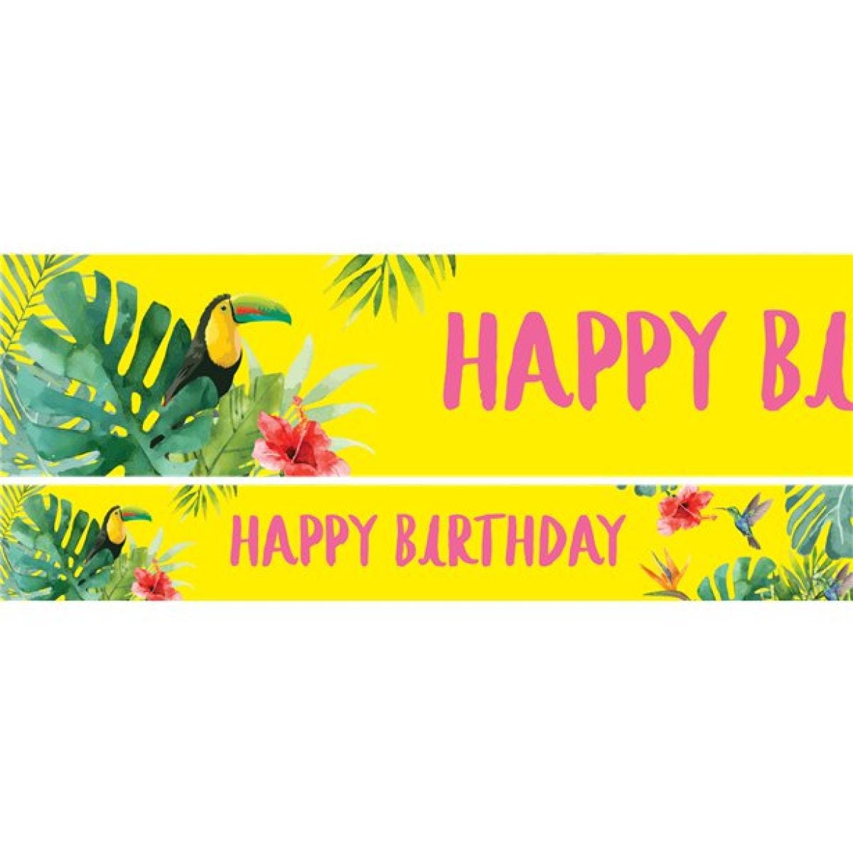 Tropical Fiesta &apos;Happy Birthday&apos; Paper Banners - 1m (3pk)