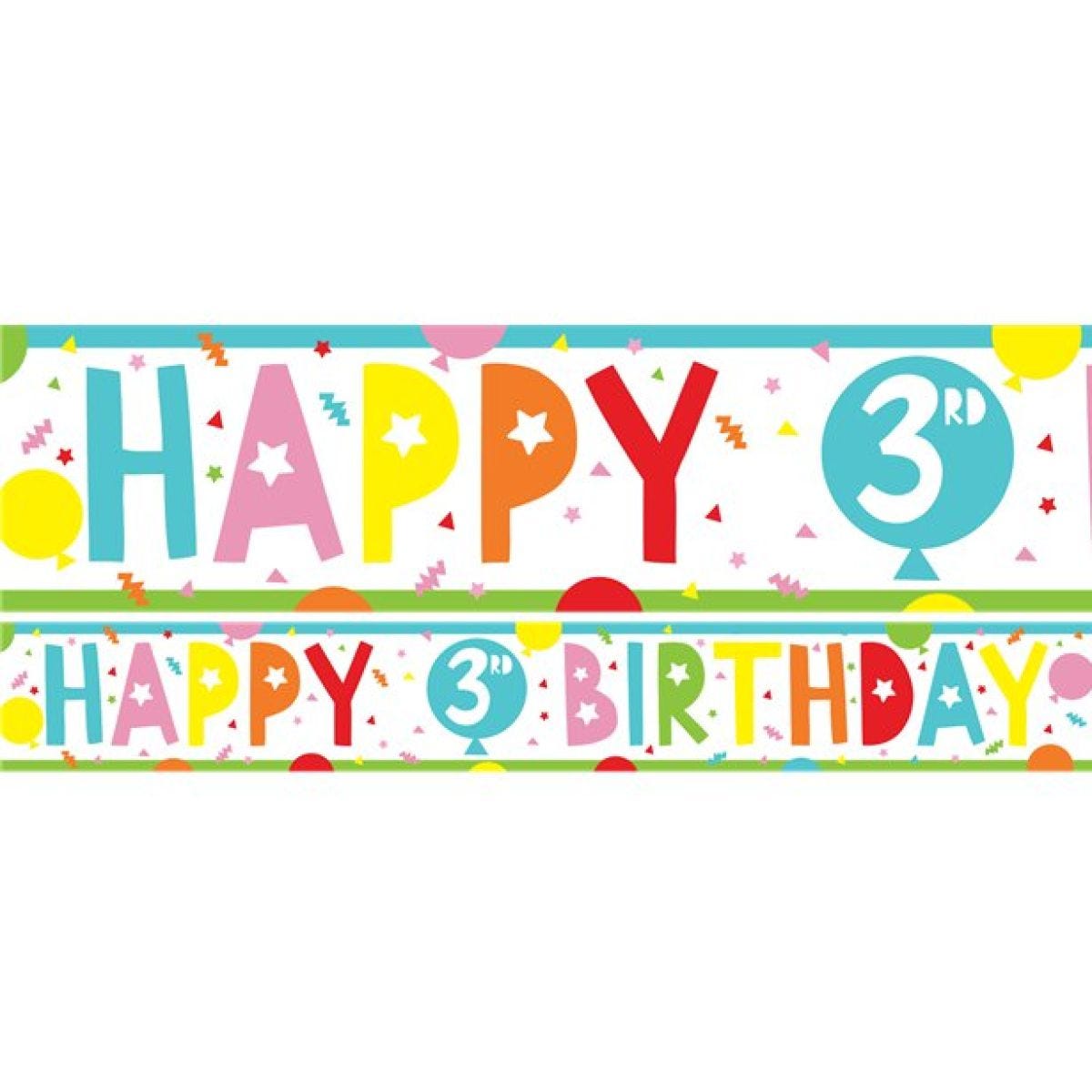 3rd Birthday Paper Banners - 1m