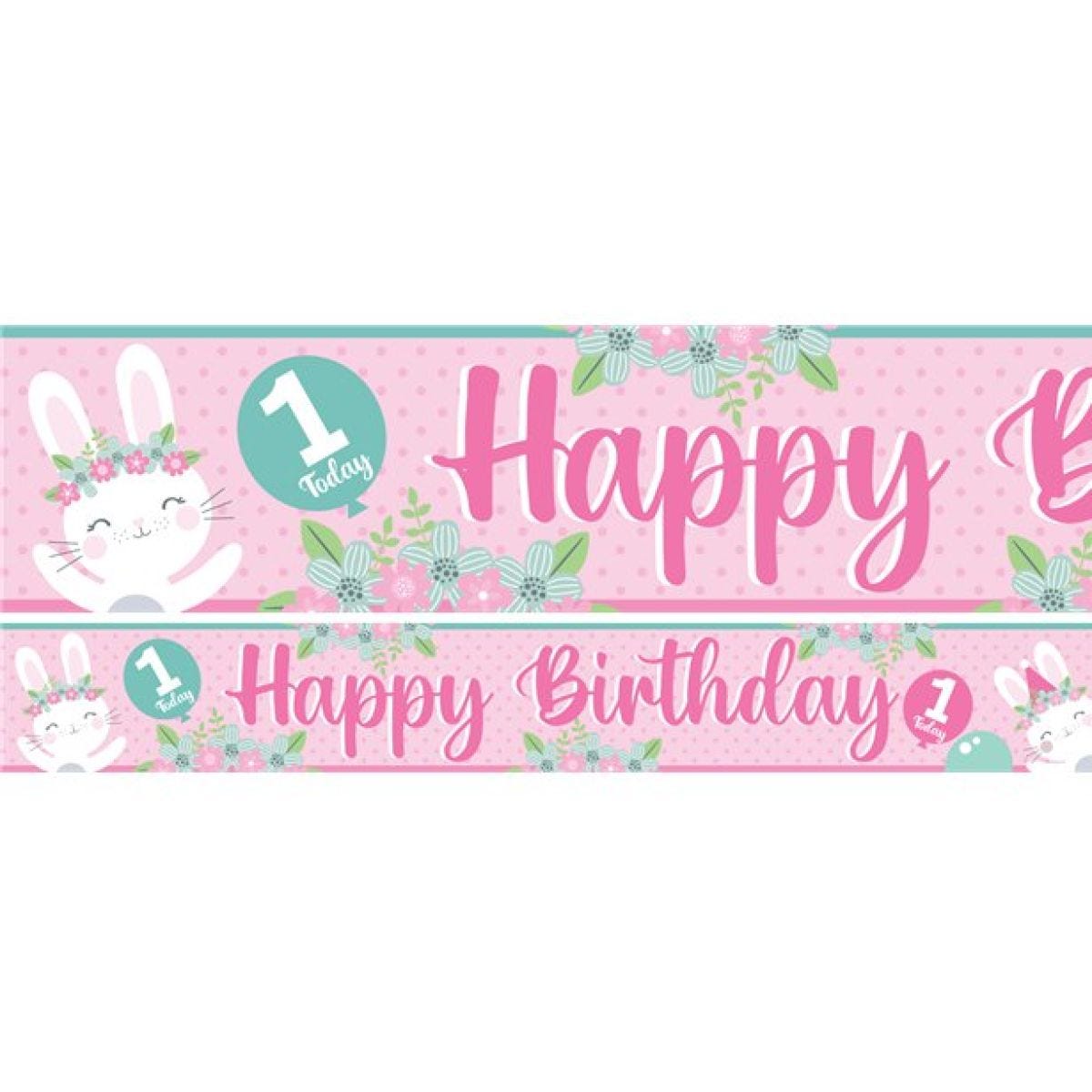 Birthday Bunny Paper Banners - 1m