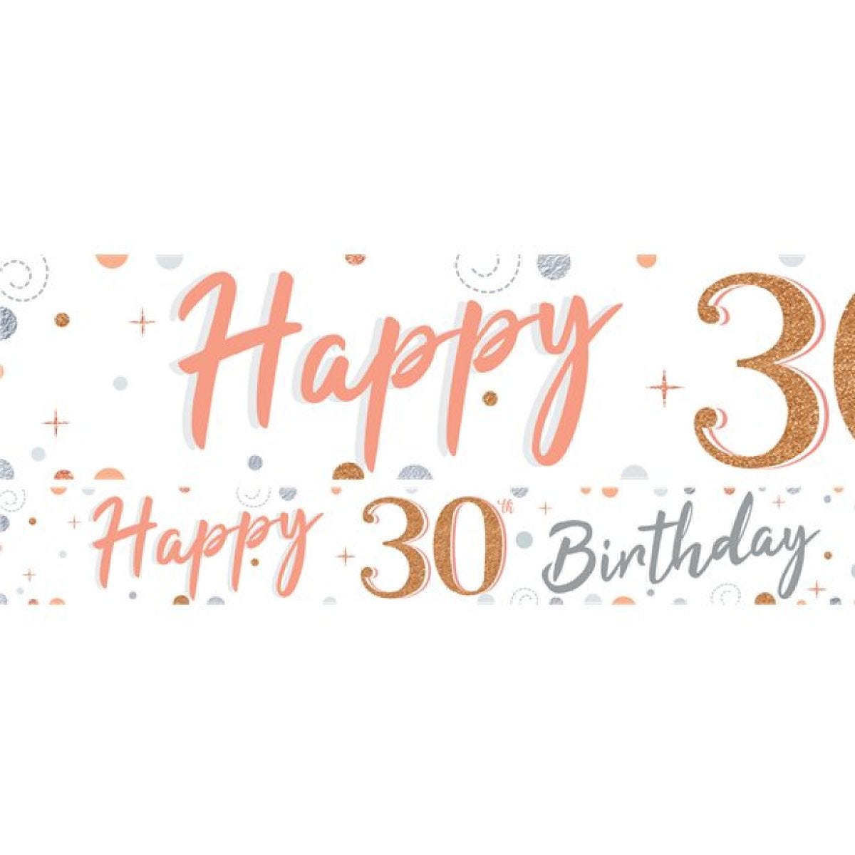 30th Sparkling Fizz Paper Banners - 1m