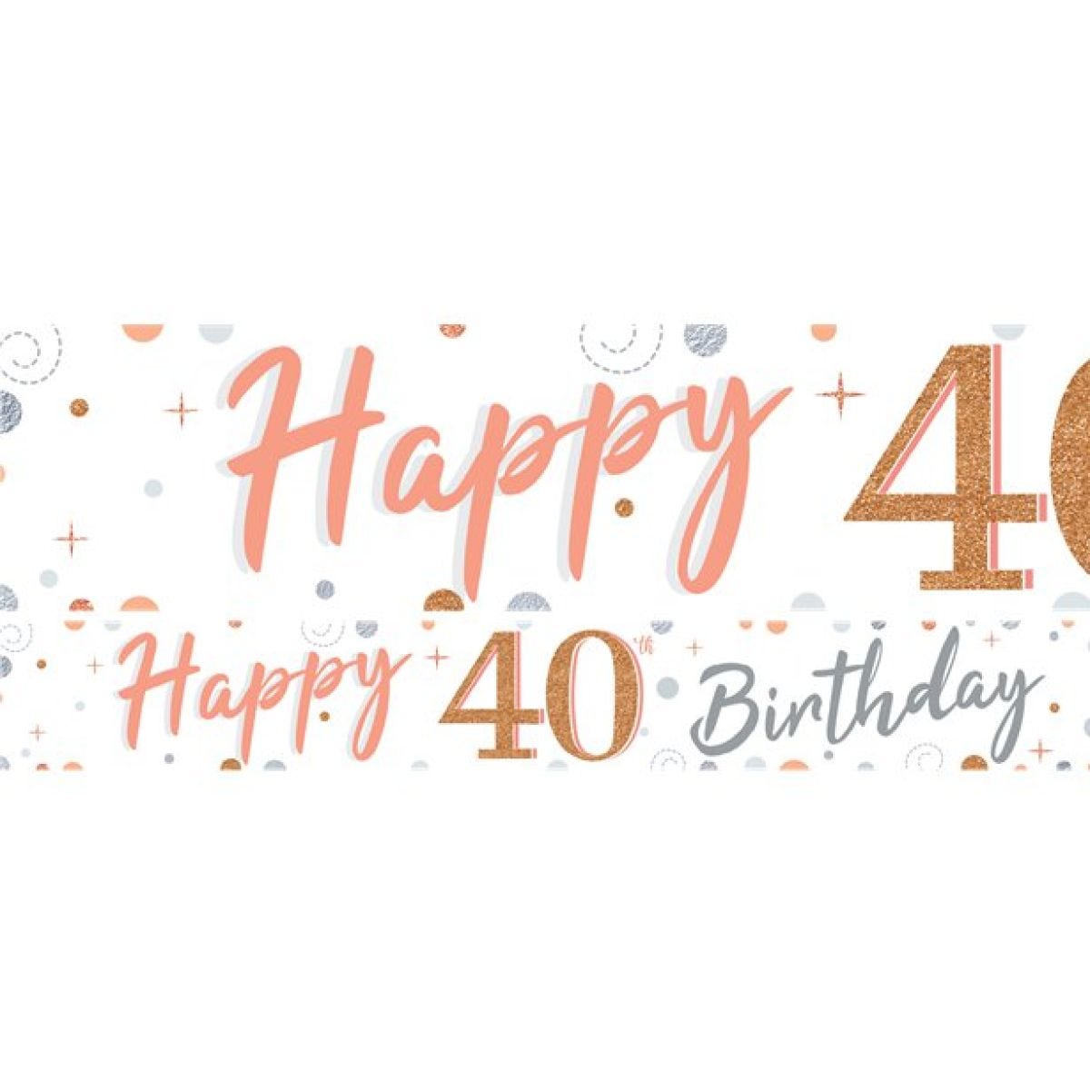 40th Sparkling Fizz Paper Banners - 1m