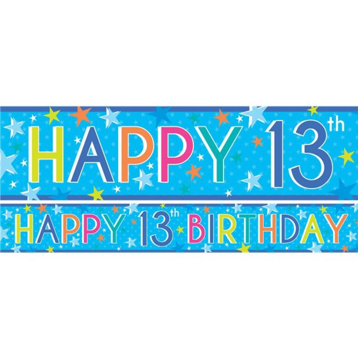 Boys 13th Birthday Paper Banners - 1m