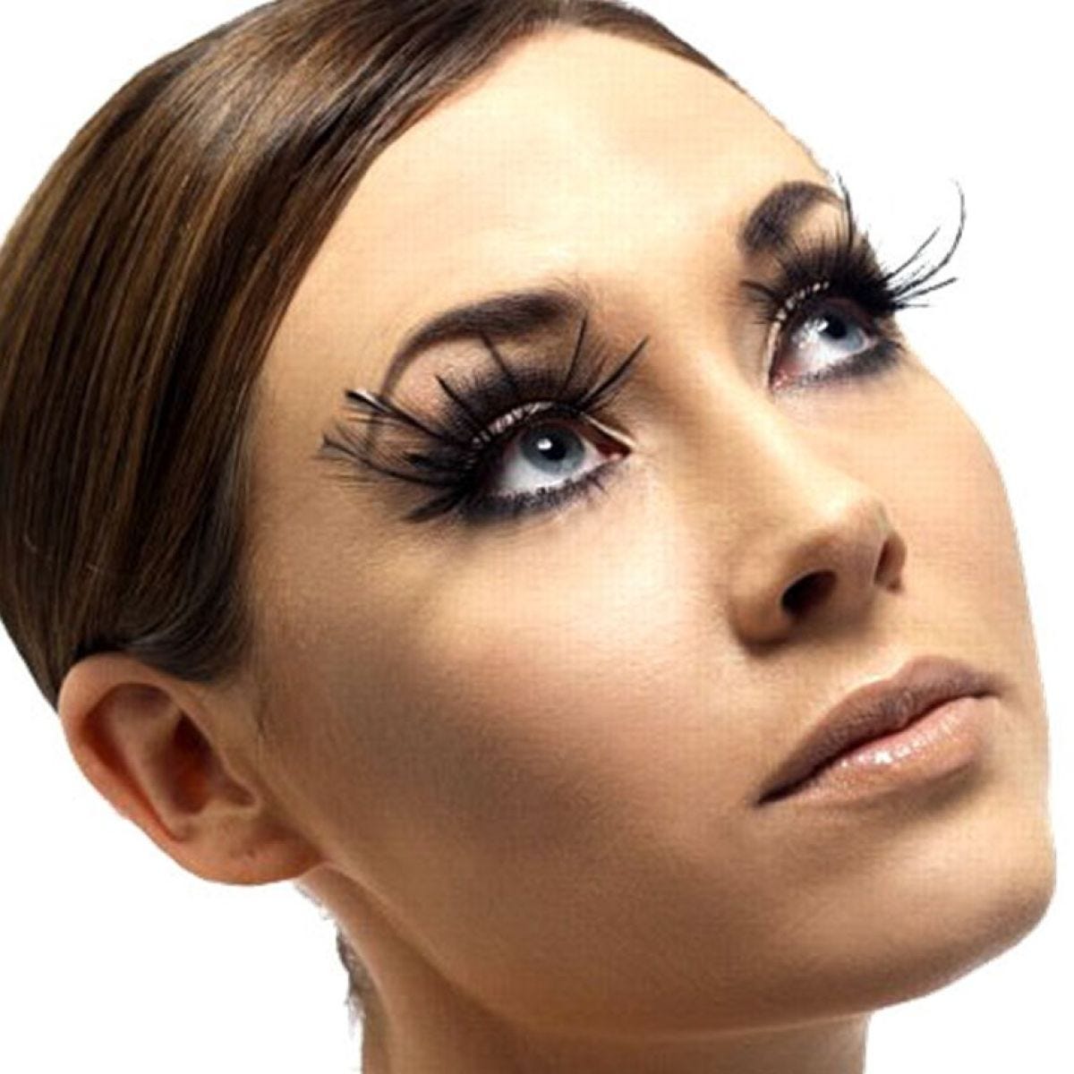 Black Feather Eyelashes