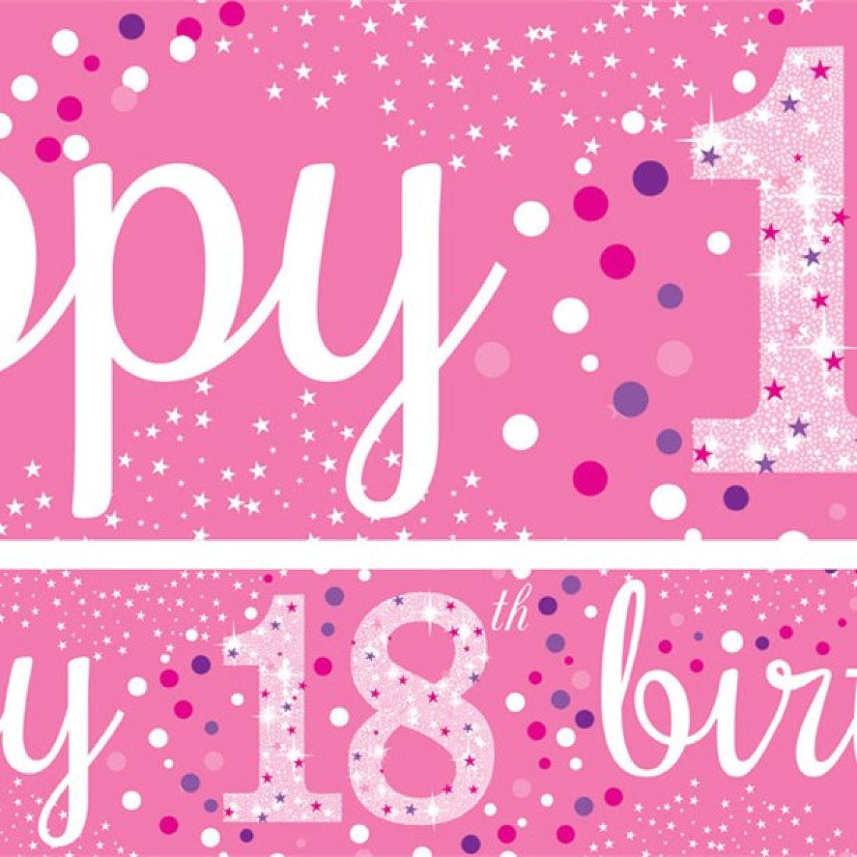 18th Birthday Pink Sparkling Celebration Paper Banners -1m