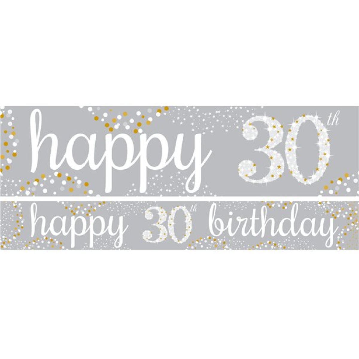 Happy 30th Birthday Celebration Paper Banners - 1m