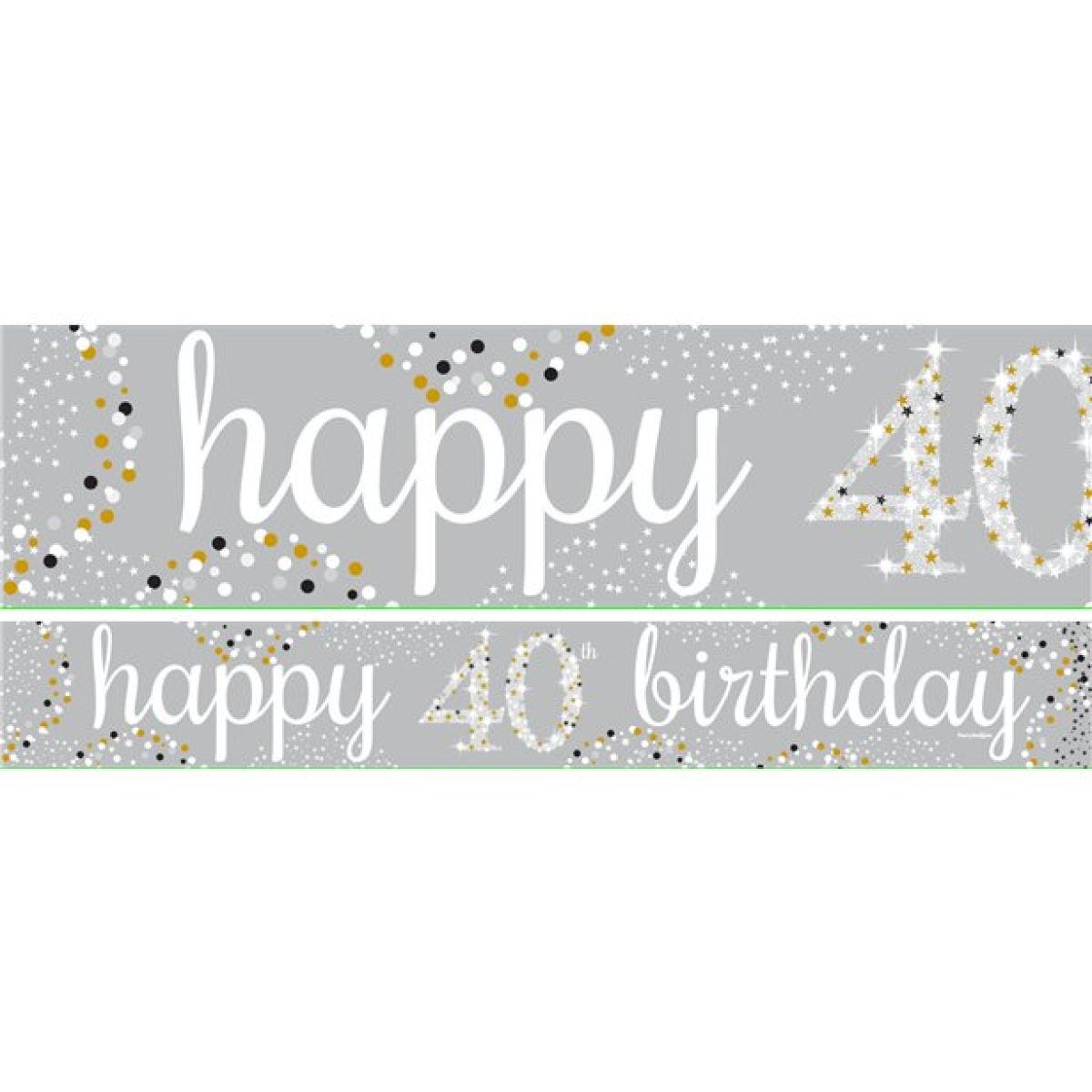 Happy 40th Birthday Celebration Paper Banners - 1m