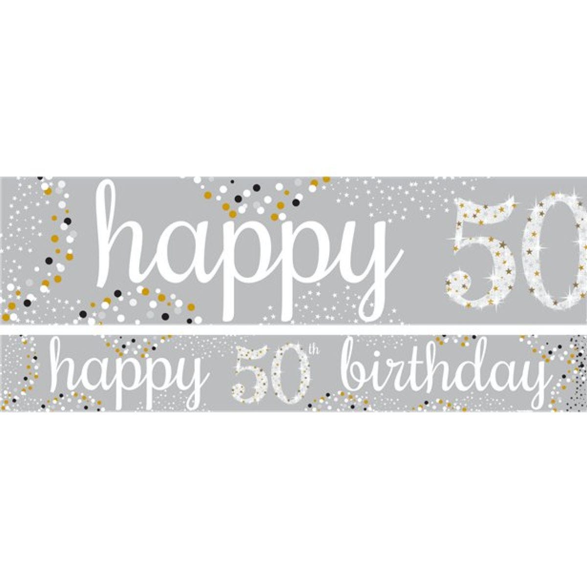 Happy 50th Birthday Celebration Paper Banners - 1m